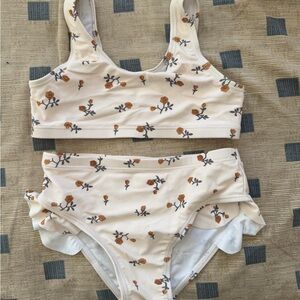 New But washed Mebie Baby Floral Swim Set toddler bikini 3T
